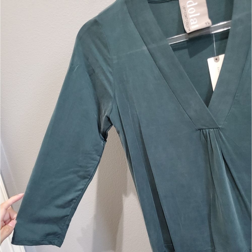 NWT Anthropologie teal suede dress - Picture 3 of 4